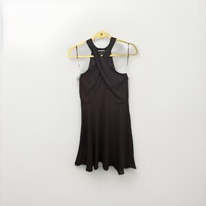 Express Black Cocktail Dress Mini Size 6 Crossover halter